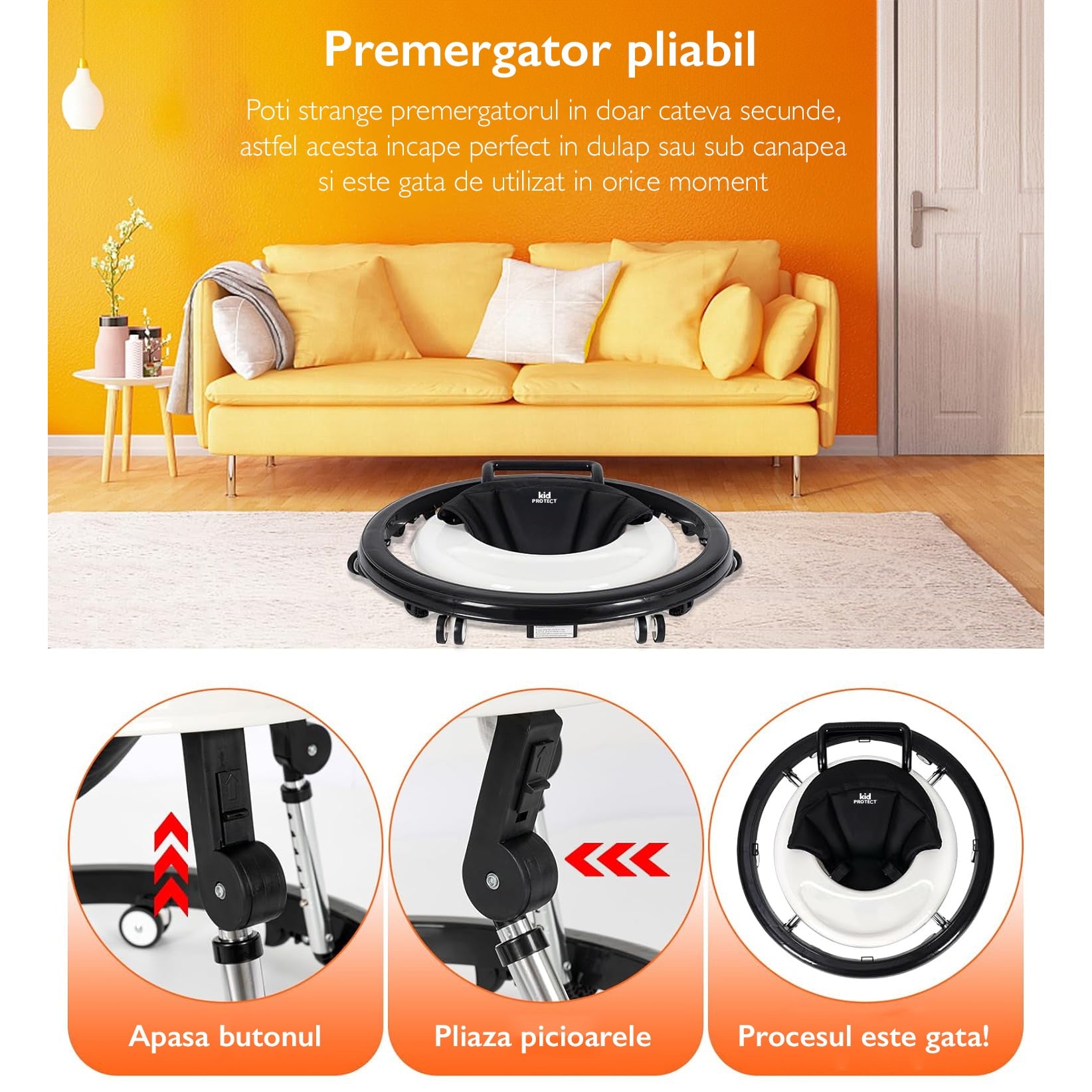 Premergator Copii 3 in 1 Reglabil 9 Trepte KidProtect King Walker Premergator Copii 3 in 1 Reglabil 9 Trepte KidProtect King Walker